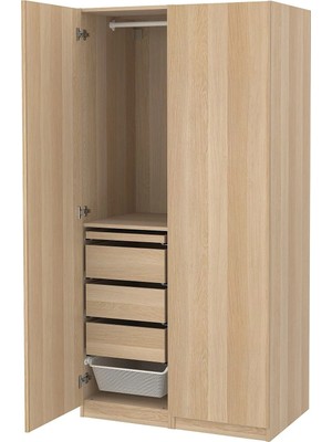 IKEA Meşe Ferah Kapaklı Gardırop 100X60X201 cm