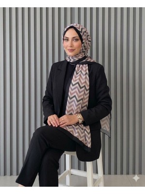 Hobicium Akel Zigzag Desenli Pamuklu Şal 150X90