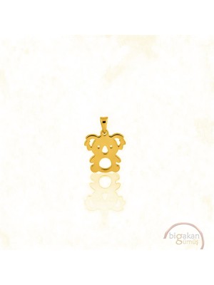 Bigakan Koala Figürlü Kolye Ucu 925 Ayar Minimal Tasarım Altın Kaplama