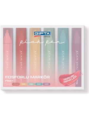 Kitabevimden Gıpta Fosforlu Markor Pıckpen 6 Lı Set F1557