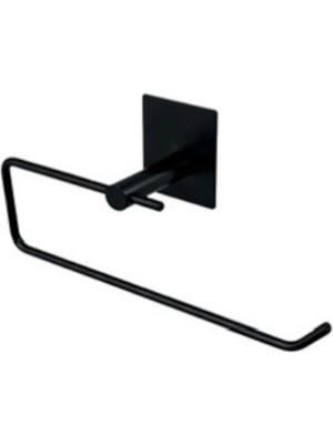 Enalburumtr Kendinden Yapışkanlı Siyah Rulo Kağıt Asacağı, Kağıt Havluluk, Yapışkanlı Rulo Havlu Askısı 304 Kalite Paslanmaz Çelik