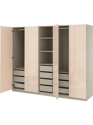 IKEA Çok Renkli Geniş Kapaklı Gardırop 250X60X201 cm