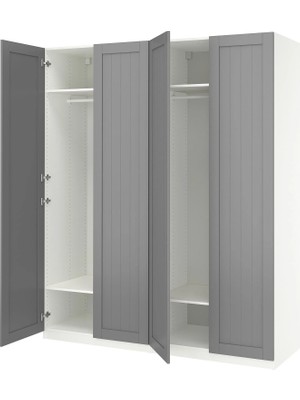 IKEA Beyaz Geniş Kapaklı Gardırop 200X60X236 cm