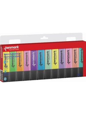 Kitabevimden Penmark Fosforlu Kalem 12 Li Karışık Renk 6 Pastel+ 6 Neon
