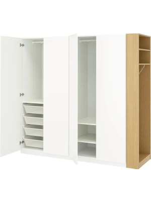 IKEA Beyaz Modern Kapaklı Gardırop 220X60X201 cm