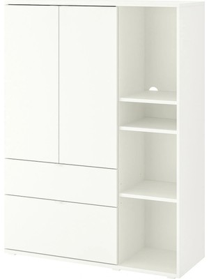 IKEA Beyaz Sağlam Kapaklı Gardırop 105X37X140 cm