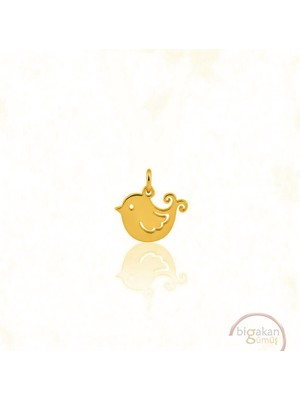 Bigakan Civciv Kolye Ucu 925 Ayar Minimal Tasarım Altın Kaplama