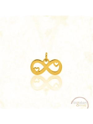 Bigakan Sonsuzluk Kalp Kolye Ucu 925 Ayar Minimal Tasarım Altın Kaplama