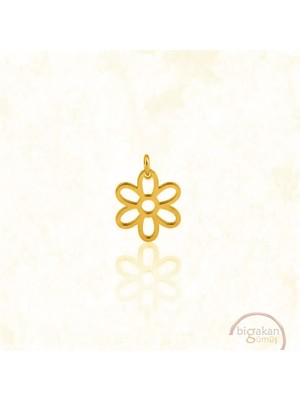 Bigakan 5 Yapraklı Papatya Kolye Ucu 925 Ayar Minimal Tasarım Altın Kaplama