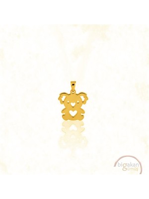 Bigakan Koala Tasarımı Kolye Ucu 925 Ayar Minimal Tasarım Altın Kaplama
