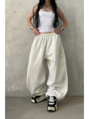 Vladivosto Paçası Bol ve Lastikli Yüksek Bel Cepleri Derin Rahat Kalıp Büyük Beden Oversize Baggy