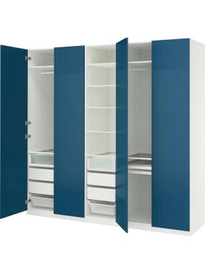 IKEA Beyaz Modern Kapaklı Gardırop 250X60X236 cm