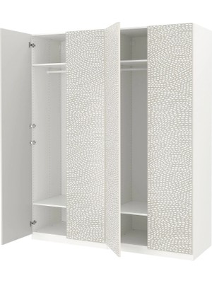 IKEA Beyaz Geniş Kapaklı Gardırop 200X60X236 cm
