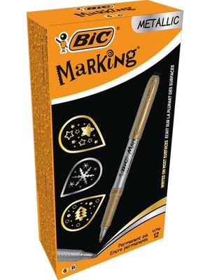 Kitabevimden Bic Permanent Markör Intensıty Altın Gümüş 12 Li