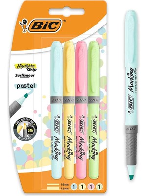 Kitabevimden Bic Fosforlu Kalem Markıng Highlıghter Grip Pastel Renkler 4 Lü 964859