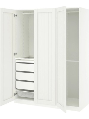 IKEA Beyaz Sağlam Kapaklı Gardırop 150X60X201 cm