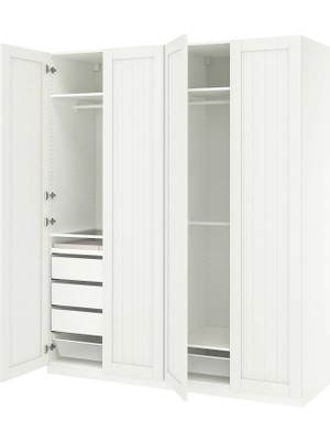 IKEA Beyaz Ferah Kapaklı Gardırop 200X60X236 cm