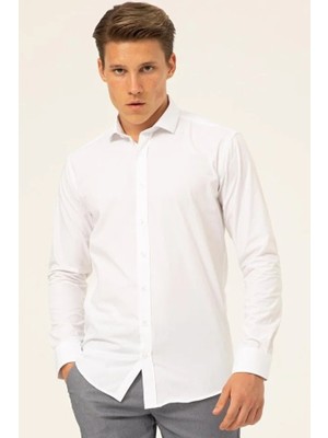 Süvari Wonder Regular Uzun Tpt Erkek Gömlek GM1001400355 Beyaz