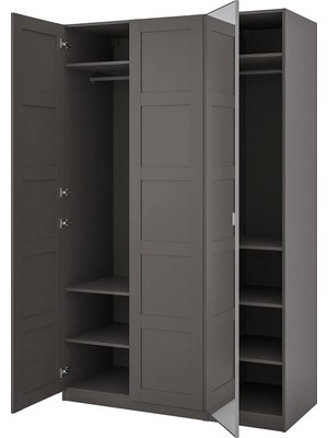 IKEA Koyu Gri Şık Kapaklı Gardırop 150X60X236 cm