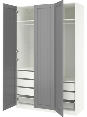 IKEA Beyaz Şık Kapaklı Gardırop 150X60X236 cm