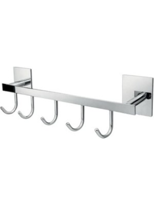 Enalburumtr Kendinden Yapışkanlı Beşli Askılık Banyo Askısı Havlu Askısı Bornoz Askısı 304 Kalite Paslanmaz Çelik