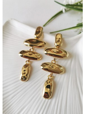 Halley Concept Modern Form Sallantılı Çelik Küpe