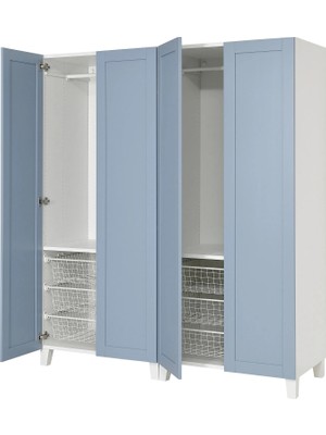 IKEA Beyaz Fonksiyonel Kapaklı Gardırop 160X57X191 cm