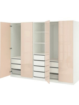 IKEA Beyaz Şık Kapaklı Gardırop 250X60X201 cm