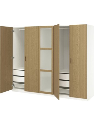 IKEA Beyaz Modern Kapaklı Gardırop 250X60X201 cm
