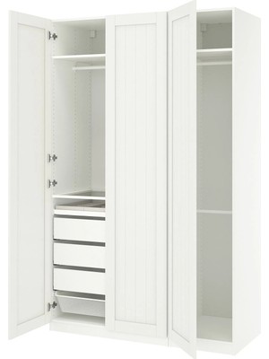 IKEA Beyaz Fonksiyonel Kapaklı Gardırop 150X60X236 cm