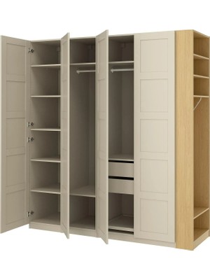 IKEA Çok Renkli Fonksiyonel Kapaklı Gardırop 220X60X236 cm