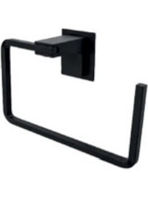 Enalburumtr Kendinden Yapışkanlı Siyah Kare Havluluk Ultra - Havlu Askısı Bornoz Askısı 304 Kalite Paslanmaz Çelik