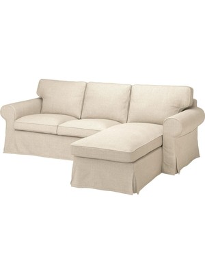 IKEA Bej Modern Kanepe - Uzanma Koltuklu 3'lü Kanepe