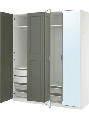 IKEA Çok Renkli Sağlam Kapaklı Gardırop 200X60X236 cm