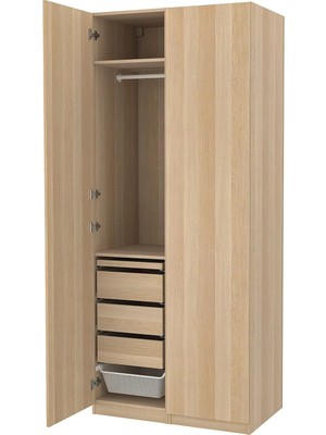 IKEA Meşe Modern Kapaklı Gardırop 100X60X236 cm