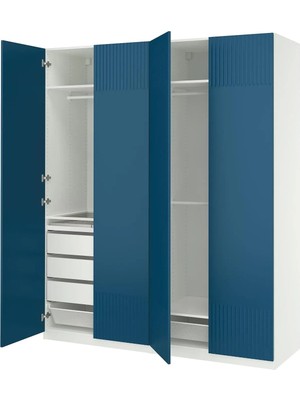 IKEA Beyaz Şık Kapaklı Gardırop 200X60X236 cm