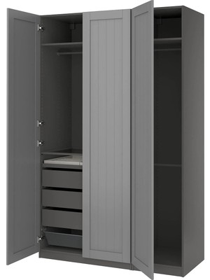 IKEA Koyu Gri Modern Kapaklı Gardırop 150X60X236 cm