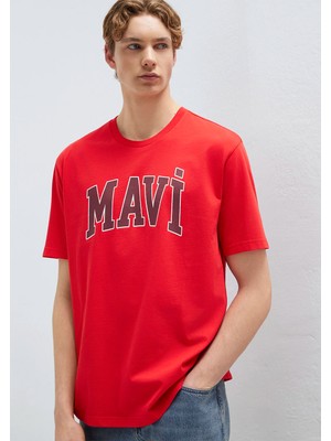 Mavi Mavi Logo Baskılı Kırmızı Tişört 0611711-70467