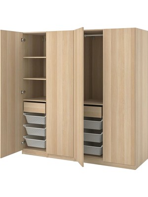IKEA Meşe Sağlam Kapaklı Gardırop 200X60X201 cm