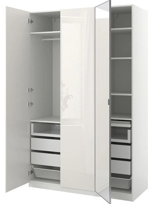 IKEA Beyaz Fonksiyonel Kapaklı Gardırop 150X60X236 cm