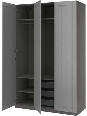 IKEA Koyu Gri Ferah Kapaklı Gardırop 150X60X236 cm