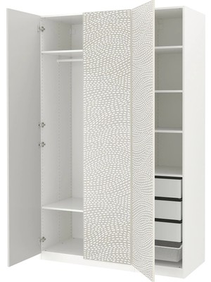 IKEA Beyaz Şık Kapaklı Gardırop 150X60X236 cm