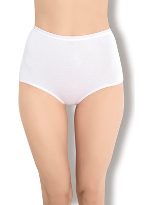 Jiber Kadın Arkası Dantelli Yüksek Bel Pamuk Likralı Külot 692- 12 Adet