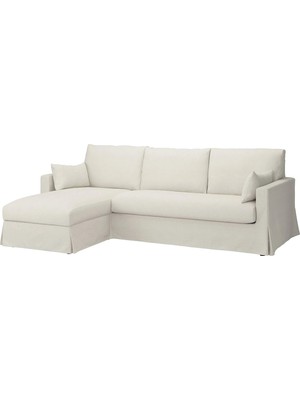 IKEA Beyaz Modern Kanepe - Uzanma Koltuklu 3'lü Kanepe