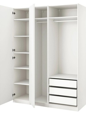 IKEA Beyaz Sağlam Kapaklı Gardırop 175X60X236 cm