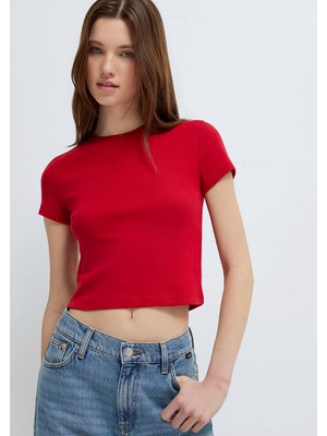 Mavi Kırmızı Basic Tişört 1600814-86417