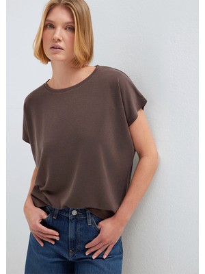 Mavi Soft-Premium Kahverengi (Tencel™) Liyosel Karışımlı Tişört 167245-87537