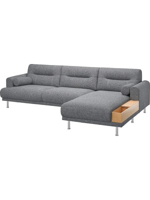 IKEA Gri Lüks Kanepe - Uzanma Koltuklu 3'lü Kanepe