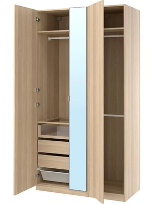 IKEA Meşe Fonksiyonel Kapaklı Gardırop 125X60X236 cm