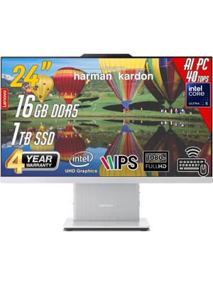 Lenovoıdeacentre 24ILL11 Intel Core U5-226V 16GB 1tb 24 Fhd Freedos Beyaz Aı-Powered Aıo Bilgisayar